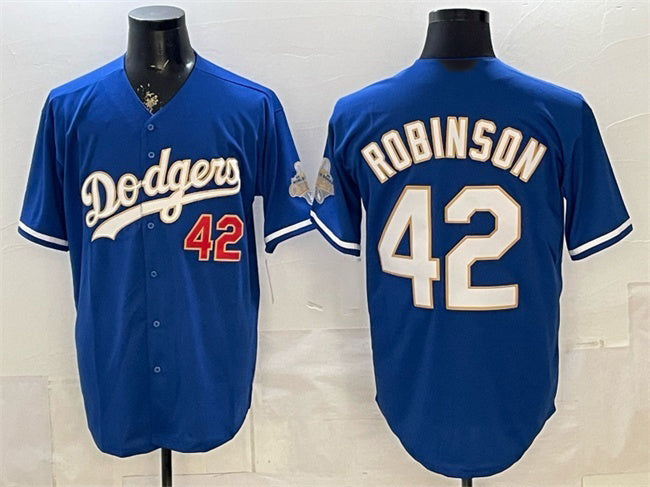 Los Angeles Dodgers #42 Jackie Robinson Royal JEROMEN 2026 Alternate Gold Collection Stadium Stitched Jersey