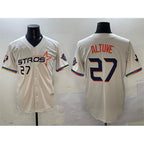 Houston Astros #27 Jose Altuve Cream JEROMEN 2025 City Connect With Texas Patch Limited Stitched Jersey