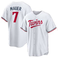 Minnesota Twins #7 Joe Mauer White JEROMEN Home Retired Player Replica Jersey