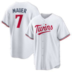 Minnesota Twins #7 Joe Mauer White JEROMEN Home Retired Player Replica Jersey