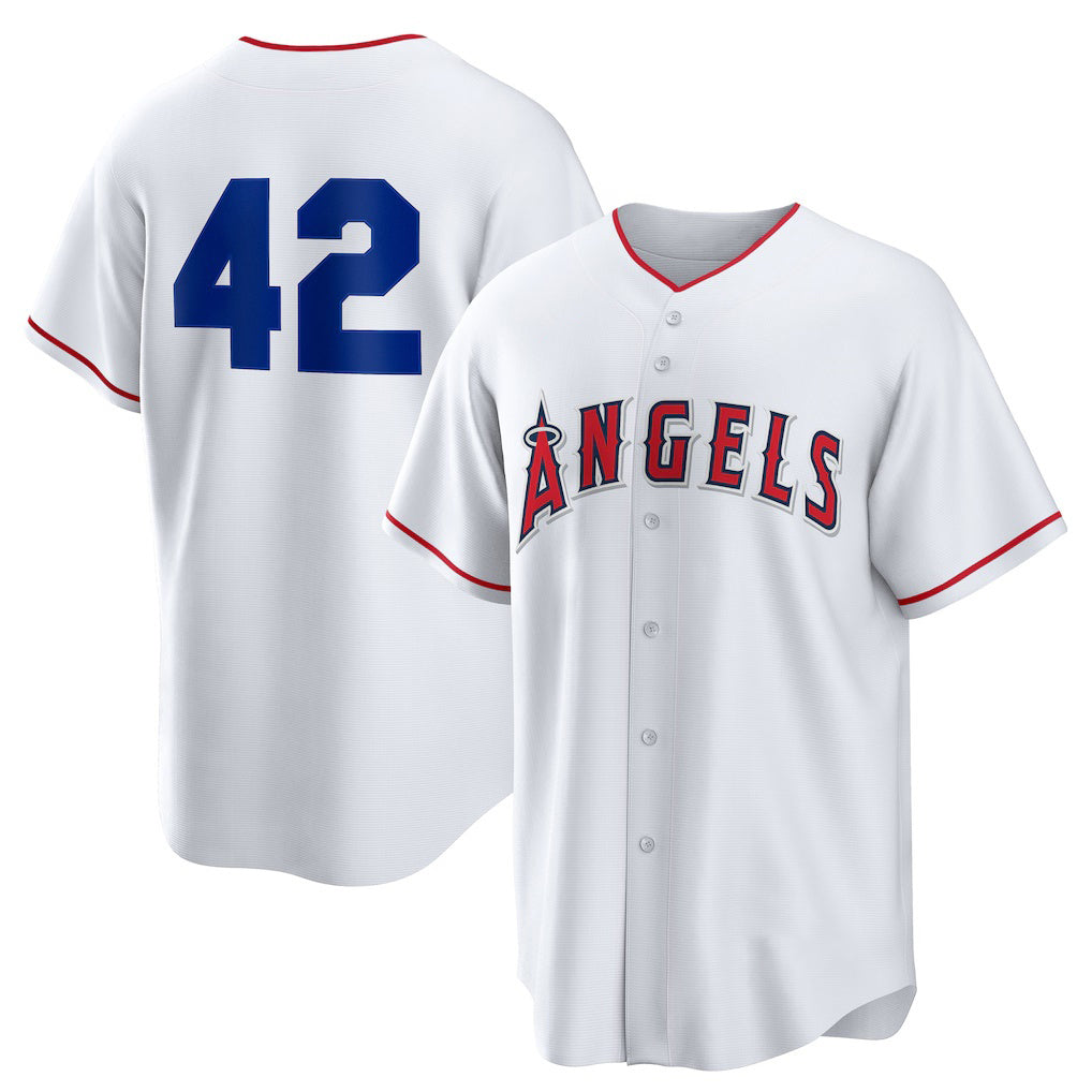 Los Angeles Angels #42 Jackie Robinson White JEROMEN Home 2025 Day Replica Jersey