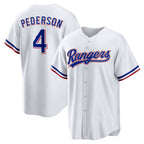 Texas Rangers #4 Joc Pederson White JEROMEN Home Replica Jersey