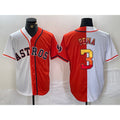 Houston Astros #3 Jeremy Pena White Orange JEROMEN Split Stitched Jersey 2