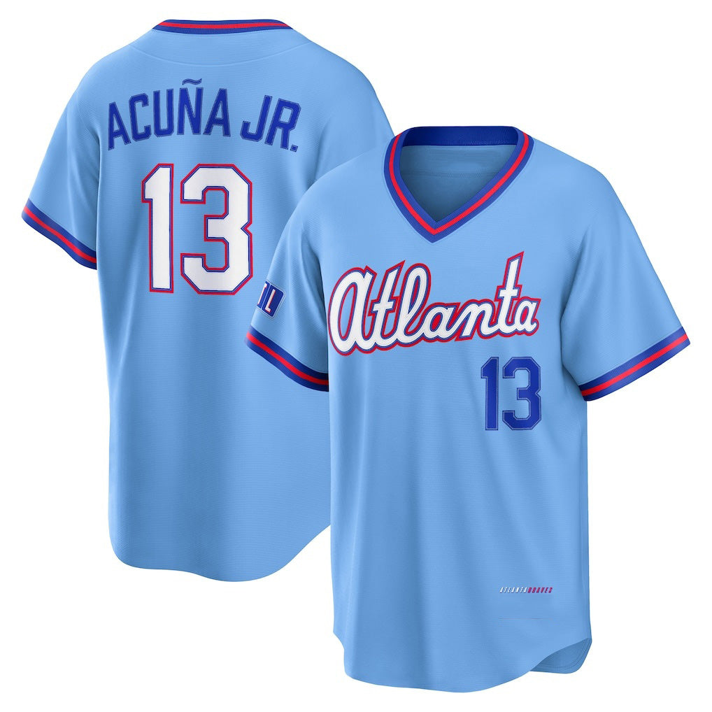 Atlanta Braves #13 JEROMENld Acu?a Jr. Powder Blue JEROMEN 2026 City Connect Stadium Jersey