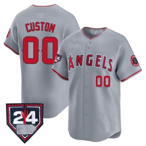 Custom Los Angeles Angels 2024 Spring Training Patch Vapor Premier Limited Jersey ¨C Gray JEROMEN