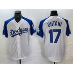 Los Angeles Dodgers #17 Shohei Ohtani White Blue JEROMEN Fashion Stitched Cool Base Limited Jerseys