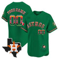 Custom Houston Astros Mexico Texas Patch Vapor Premier Limited Jersey ¨C Green JEROMEN