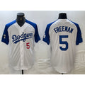 Los Angeles Dodgers #5 Freddie Freeman Number White Blue JEROMEN Fashion Stitched Cool Base Limited Jerseys