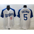 Los Angeles Dodgers #5 Freddie Freeman Number White Blue JEROMEN Fashion Stitched Cool Base Limited Jerseys