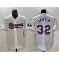 Texas Rangers #32 Evan Carter White JEROMEN 2023 World Series Champions Cool Base Jersey