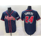 Atlanta Braves #24 Deion Sanders Navy JEROMEN 2025 Speedway Classic Alternate Stitched Jersey