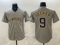 Milwaukee Brewers #9 Bob Uecker Grey JEROMEN Home Limited Stitched Jersey