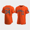 Houston Astros #34 Nolan Ryan Orange JEROMEN 60th Anniversary Flex Base Stitched Jersey