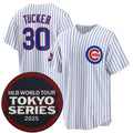 Chicago Cubs #30 Kyle Tucker White JEROMEN 2025 World Tour Tokyo Series Home Stitched Jersey