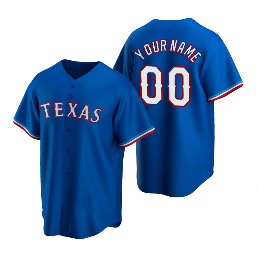 Custom Texas Rangers Royal JEROMEN Stitched Cool Base Jersey