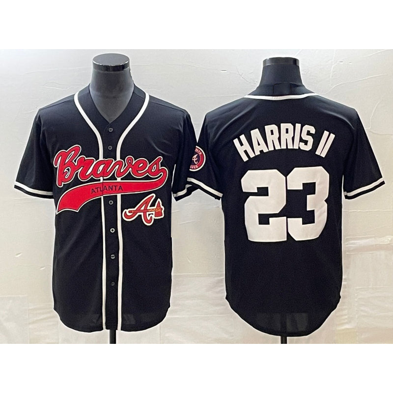 Atlanta Braves #23 Michael Harris II Black JEROMEN Cool Base Stitched Jersey 2