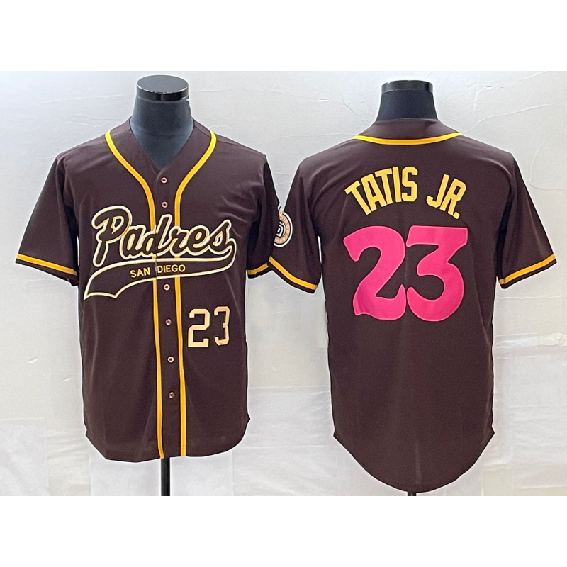 San Diego Padres #23 Fernando Tatis Jr Number Brown JEROMEN NEW 2023 City Connect Cool Base Stitched Jersey