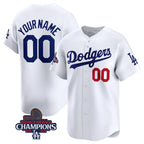 Custom Los Angeles Dodgers ACTIVE PLAYER White JEROMEN 2024 World Series Champions Home Limited Stitched Jersey