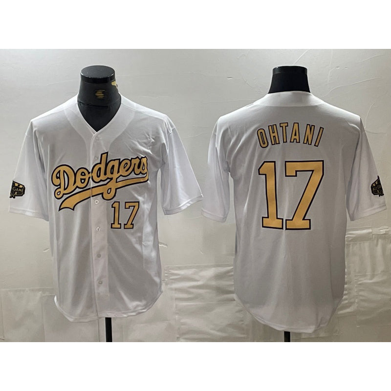 Los Angeles Dodgers #17 Shohei Ohtani Number White JEROMEN 2022 All Star Stitched Cool Base Jerseys