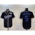 Los Angeles Dodgers #5 Freddie Freeman Black JEROMEN 2024 World Series Cool Base Stitched Jerseys