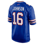 B.Bills #16 Xavier Johnson Royal JEROMEN Game Jersey