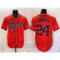 Detroit Tigers #24 Miguel Cabrera Orange JEROMEN With Patch Cool Base Stitched Jersey