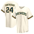 Milwaukee Brewers #24 William Contreras Cream JEROMEN Home Replica Jersey