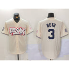 New York Yankees #3 Babe Ruth Cream JEROMEN Limited Stitched Jersey 2