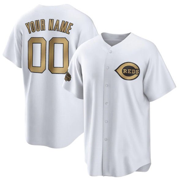 Custom Cincinnati Reds Active Player White JEROMEN 2022 All-Star Cool Base Stitched Jersey