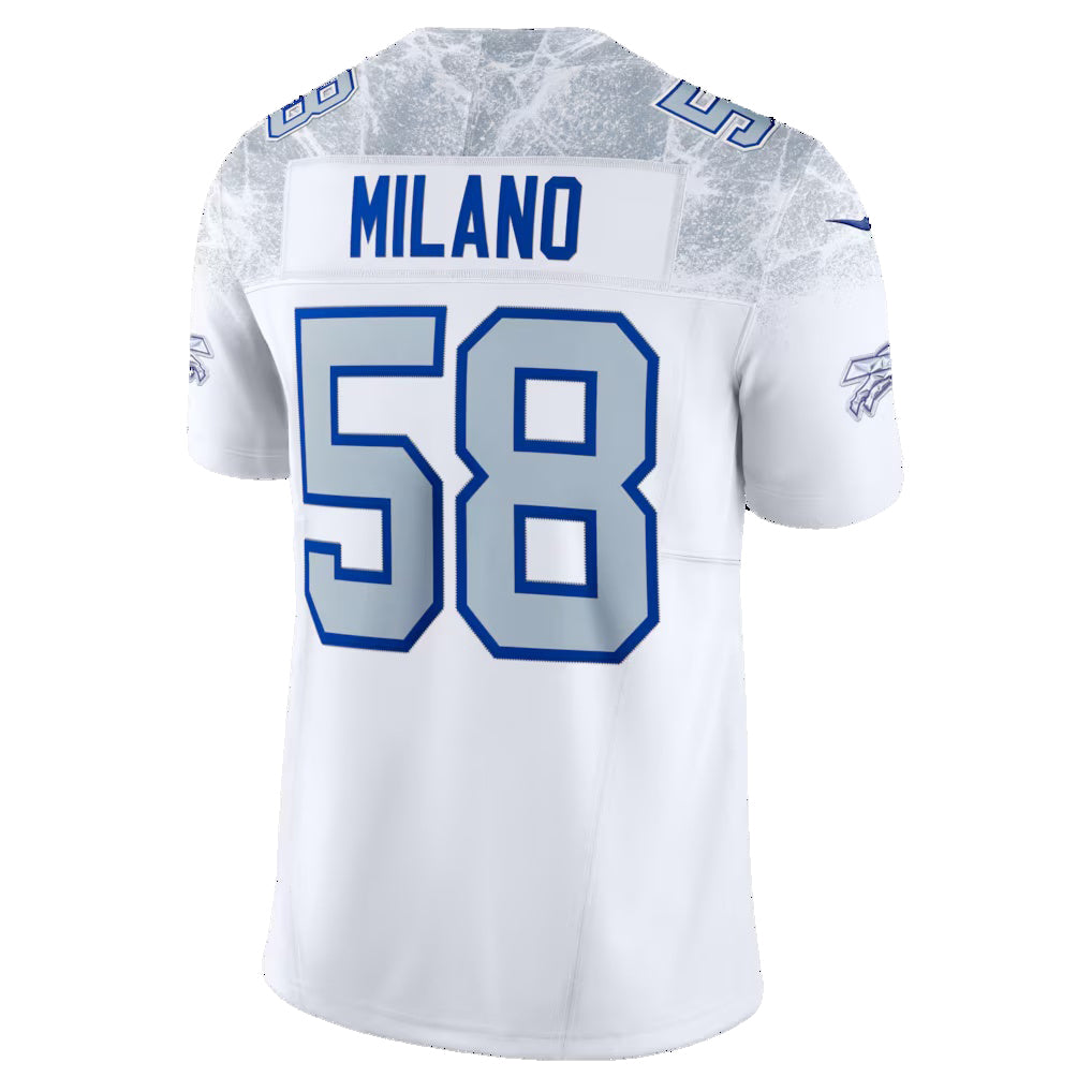 B.Bills #58 Matt Milano White JEROMEN 2025 Rivalries Collection Limited Jersey