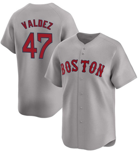 Boston Red Sox #47 Enmanuel Valdez Gray JEROMEN Cool Base Stitched Jersey