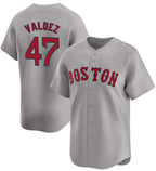 Boston Red Sox #47 Enmanuel Valdez Gray JEROMEN Cool Base Stitched Jersey