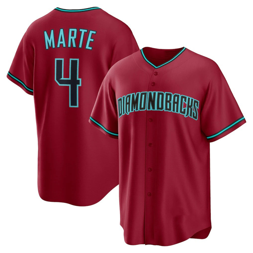 Arizona Diamondbacks #4 Ketel Marte Red JEROMEN Alternate 2 Replica Jersey