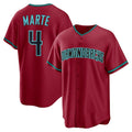 Arizona Diamondbacks #4 Ketel Marte Red JEROMEN Alternate 2 Replica Jersey