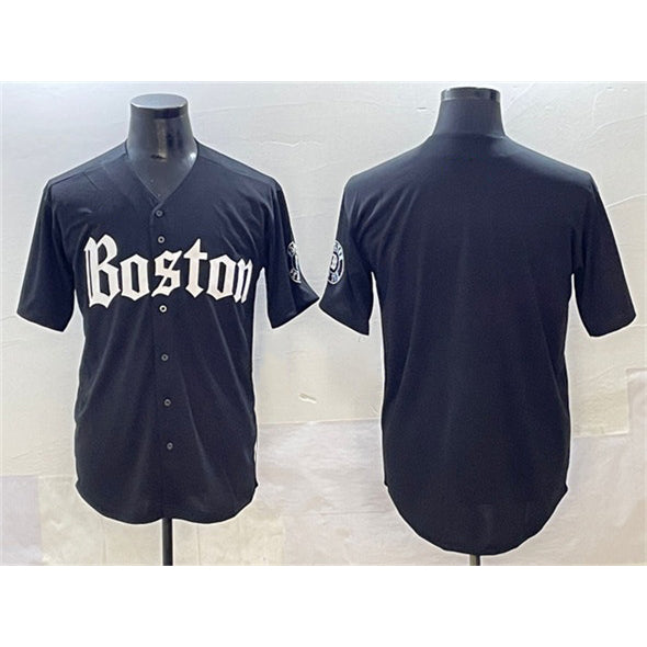 Boston Red Sox Blank Black JEROMEN Gothic Vapor Limited Stitched Jersey