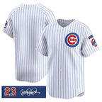 Chicago Cubs Blank White JEROMEN Pinstripe 'Ryne Sandberg Tribute' Vapor Limited V3 Stitched Jersey