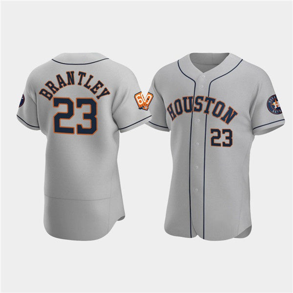 Houston Astros #23 Michael Brantley Gray JEROMEN 60th Anniversary Flex Base Stitched Jersey