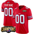 Custom B.Bills Active Player Red JEROMEN 2023 F.U.S.E. AFC East Champions Ptach Stitched Jersey