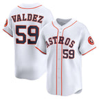 Houston Astros #59 Framber Valdez White JEROMEN Home Limited Player Jersey