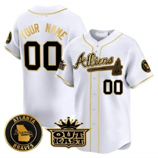 Custom Atlanta Braves Atliens Vapor Premier Limited Jersey ¨C White JEROMEN