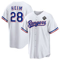 Texas Rangers #28 Jonah Heim 2023 White JEROMEN World Series Stitched Jersey