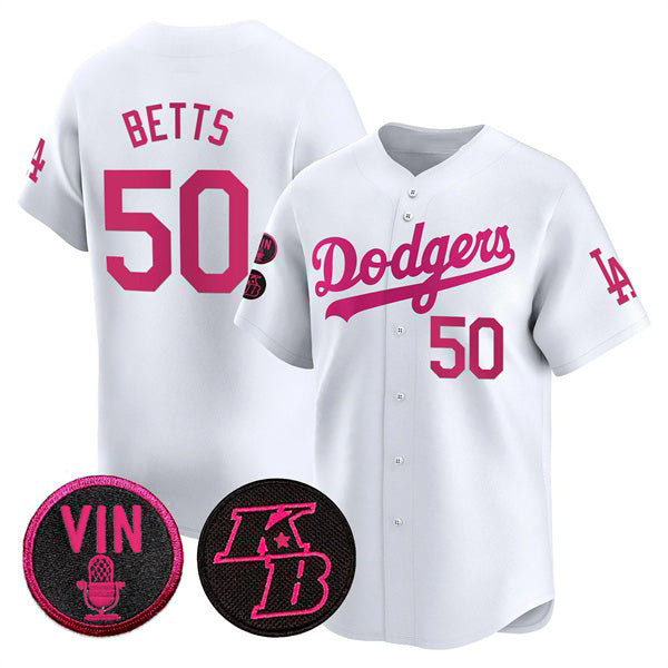Los Angeles Dodgers #50 Mookie Betts White JEROMEN 2026 Mother¡¯s Day Vapor Premier Limited Stitched Jersey
