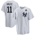 New York Yankees #11 Anthony Volpe White JEROMEN 2024 World Series With Name Cool Base Stitched Jersey