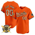 Custom Baltimore Orioles Armed Forces Day Vapor Premier Limited Jersey ¨C Orange JEROMEN