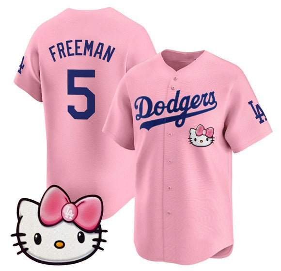 Los Angeles Dodgers #5 Freddie Freeman Pink JEROMEN 2025 Hello Kitty Vapor Limited Stitched Jersey