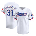 Texas Rangers #31 Max Scherzer White JEROMEN 2023 World Series Champions Stitched Jersey