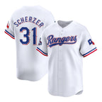 Texas Rangers #31 Max Scherzer White JEROMEN 2023 World Series Champions Stitched Jersey