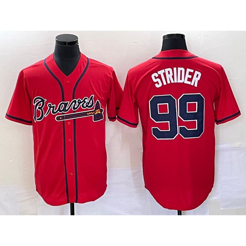 Atlanta Braves #99 Spencer Strider Red JEROMEN Cool Base Stitched Jersey