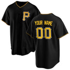 Custom Pittsburgh Pirates Black JEROMEN Alternate Replica Jersey