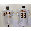 San Diego Padres #38 Jorge Alfaro White JEROMEN With PS Patch Stitched Flex Base Jerseys